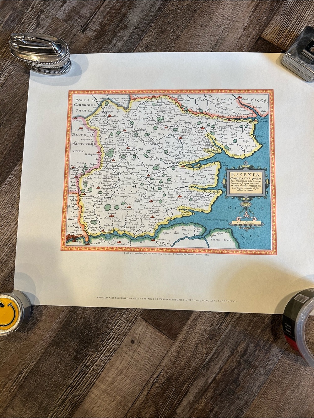 Vintage, Collection of 4 Reproductions of 17th Century British Maps